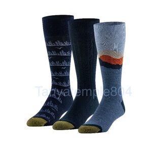 GoldToe Edition Mens Blueridge Crew Socks Assorted, 3 Pack